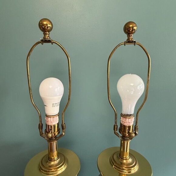 Vintage Ethan Allen Asian Blue Robins Egg & Gold Lamps 3 Way Set Of 2 EUC Works - Picture 5 of 10